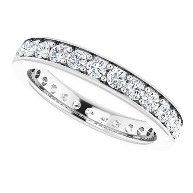0.90 ct. Round Diamond Eternity Band Stackable Ring-VIRABYANI